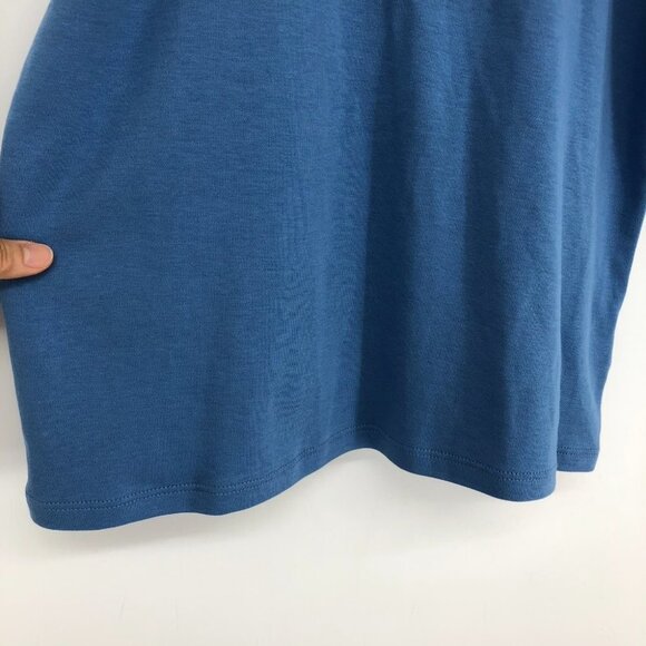 Aritzia Babaton Blue Deaton Tennis Top Short-sleeve polo t-shirt 1/4 button up M - Picture 10 of 14
